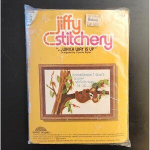 Jiffy Stitchery Crewel Embroidery Kit #618 "...Which Way Is Up" 5 x 7" Unopened